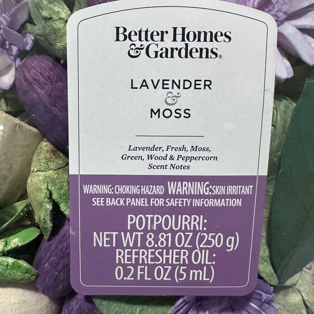 Better Homes and Gardens Lavander and Moss.